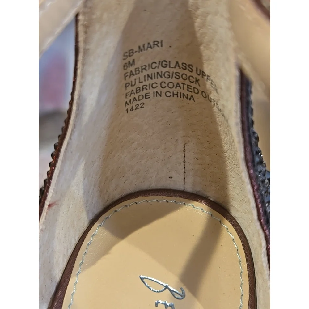 Betsey Johson Block Heel Embellished Brown Rhinestone Shoes: Mari NWB (Shelf)